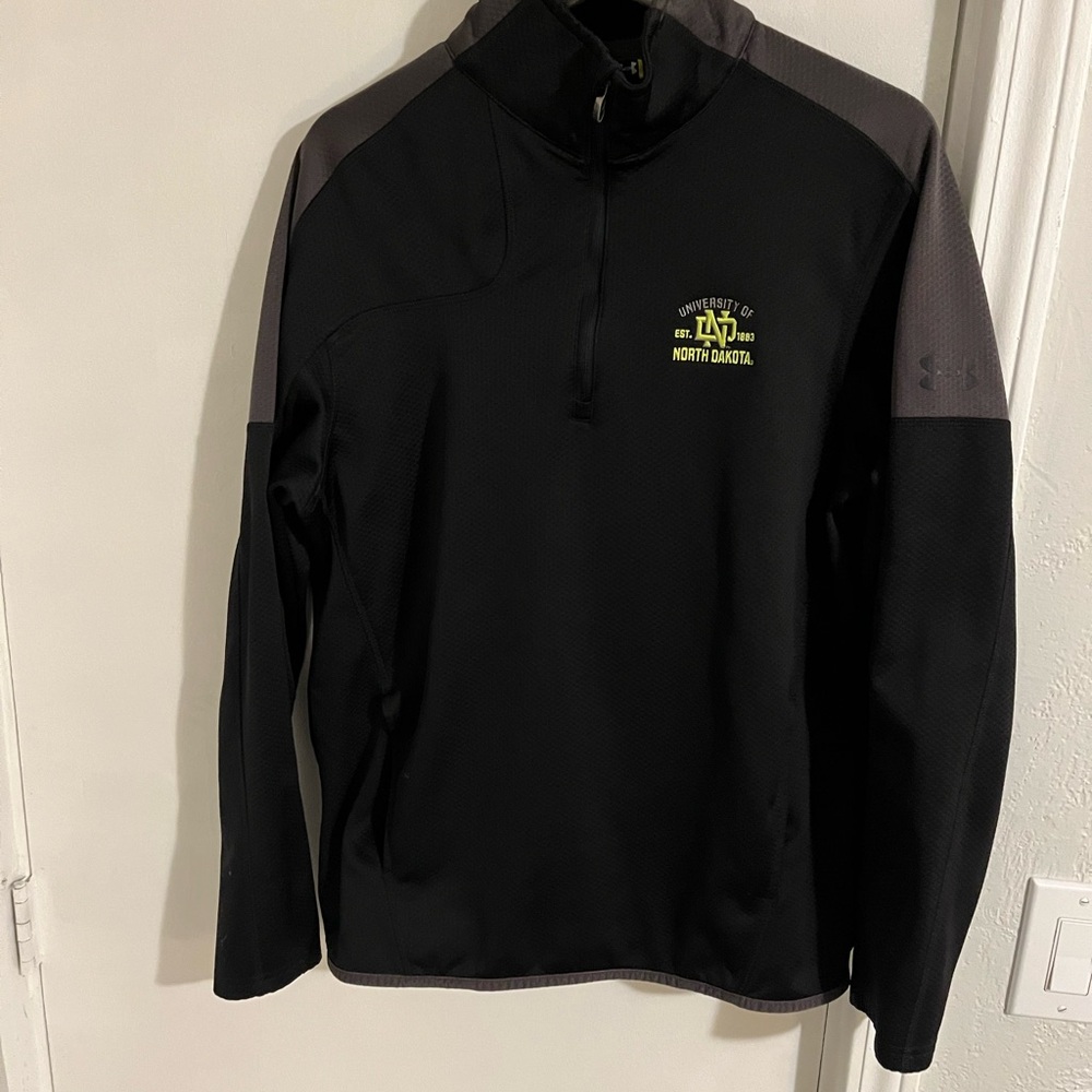 Under Armour Black & Gray Quarter Zip w/ Front Pockets- University North Dakota